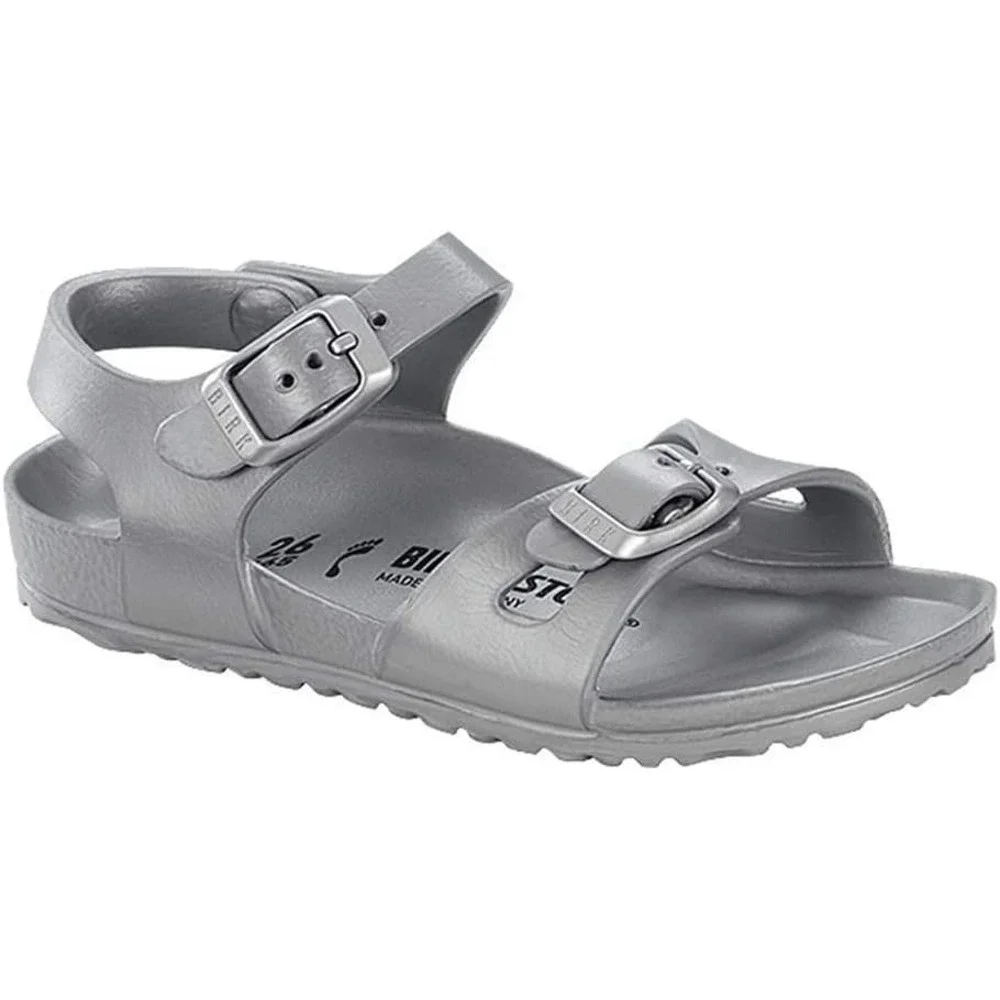 Little Girl Rio EVA Sandals by Birkenstock Metallic Silver Size 12 Narrow NWT